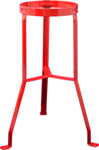 Suporte de piso vermelho fabricado para extintores portáteis de pó